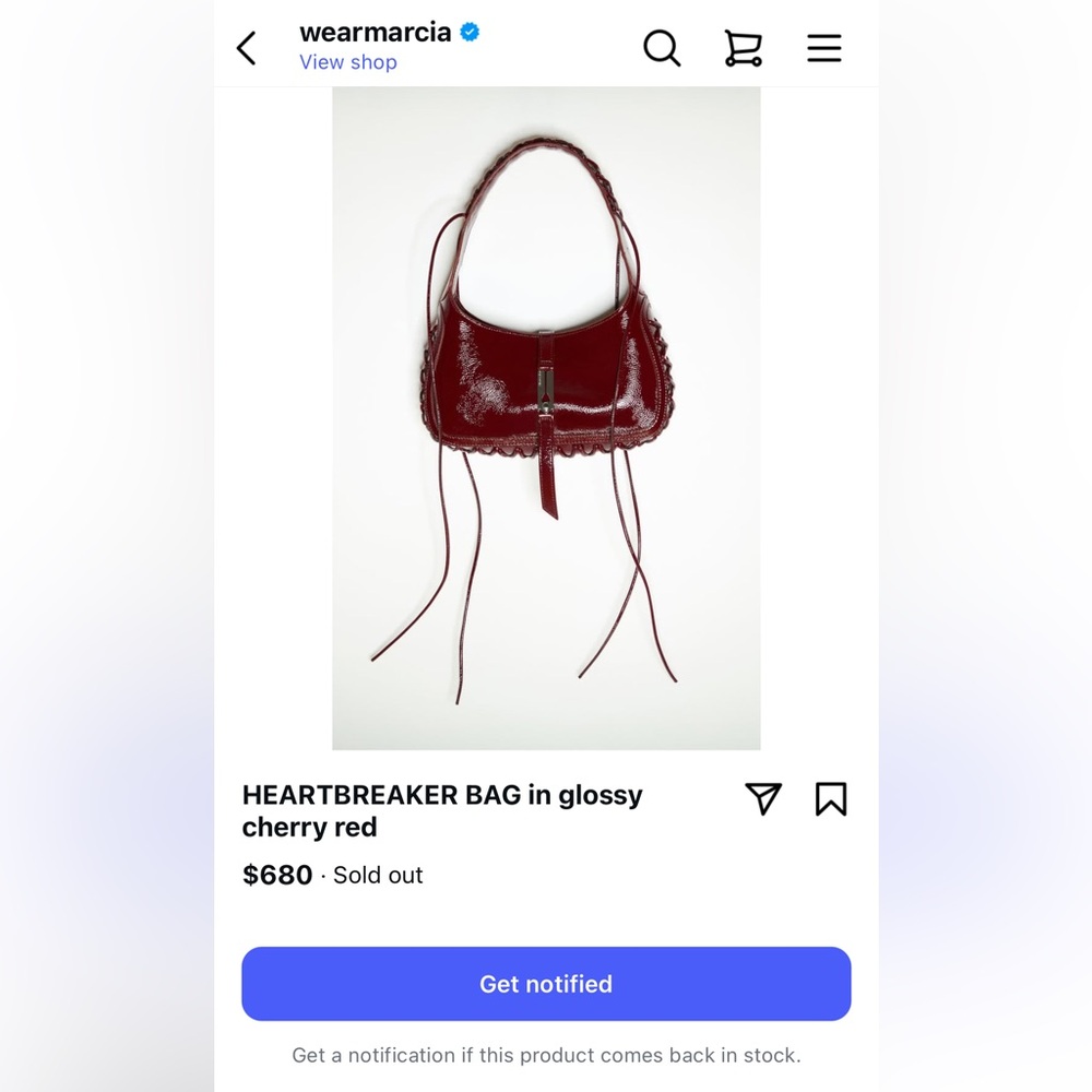NWT! Chocolat/Cherry Red Shoulder Bag